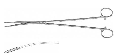 КОРНЦАНГ ДЛЯ ПЕРЕВ'ЯЗКИ МАТКИ ПЕЛКМЕН, ВИГНУТИЙ, 260 ММ